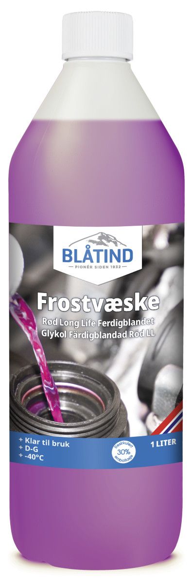 Blåtind Frostvæske Rød Ferdigblandet 1Liter
